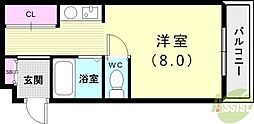 レジデンスアゼリア ワンルームの間取図画像
