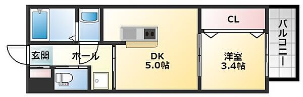 REGIES近大southII 201｜大阪府東大阪市友井2丁目(賃貸アパート1DK・2階・24.94㎡)の写真 その2