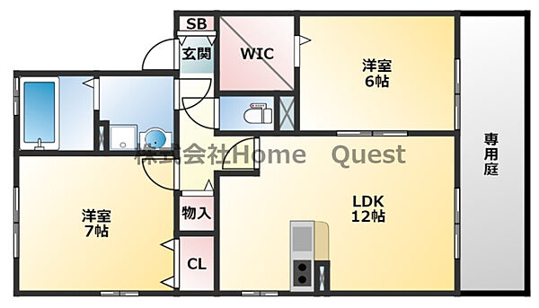 ディアコート91　C棟 202｜大阪府八尾市美園町2丁目(賃貸アパート2LDK・2階・58.68㎡)の写真 その2