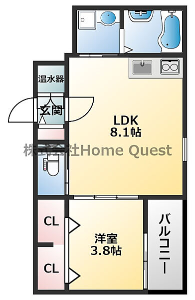 Tre Court 東大阪 305｜大阪府東大阪市近江堂3丁目(賃貸アパート1LDK・3階・28.82㎡)の写真 その2