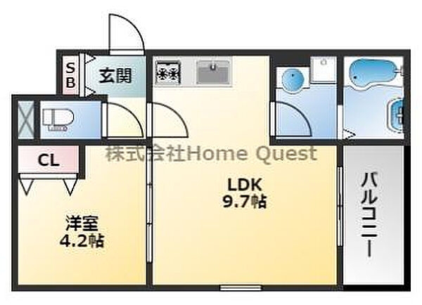 CASA友井 301｜大阪府東大阪市友井2丁目(賃貸アパート1LDK・3階・32.39㎡)の写真 その2