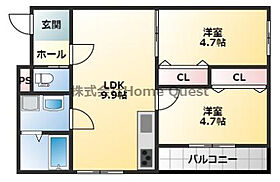 大阪府柏原市今町2丁目（賃貸アパート2LDK・1階・43.35㎡） その2