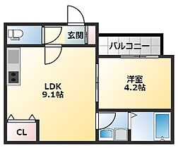 大阪府東大阪市友井4丁目（賃貸アパート1LDK・2階・31.01㎡） その2