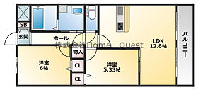 グランヴェール青山A棟  ｜ 大阪府八尾市青山町5丁目（賃貸アパート2LDK・3階・56.43㎡） その2