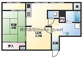 エイシン長栄寺ビル 601 ｜ 大阪府東大阪市高井田元町2丁目7-7（賃貸マンション1LDK・6階・41.18㎡） その2