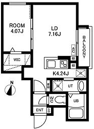 Cherim和白V 1LDKの間取図画像