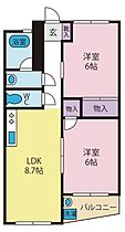 クボタマンション  ｜ 山梨県甲府市古府中町（賃貸マンション2LDK・2階・47.00㎡） その2