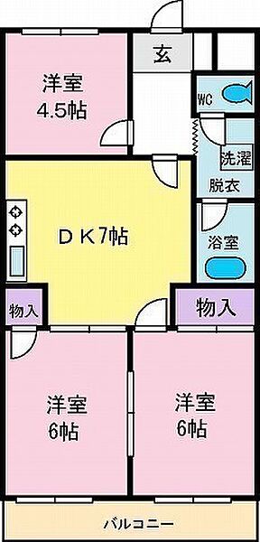 マンションあずま ｜山梨県甲府市貢川１丁目(賃貸マンション3DK・3階・54.65㎡)の写真 その2