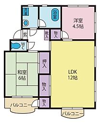 宮前ハイツ 2LDKの間取図画像