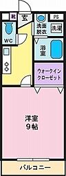ツカダハイム2 1Kの間取図画像