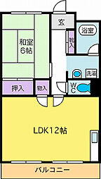 メゾン大和 1LDKの間取図画像