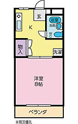 フォレストハイム 1Kの間取図画像