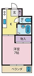 コーポ岱久 1Kの間取図画像