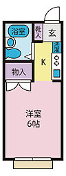 ハイム有泉 1Kの間取図画像