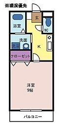 メゾン・ド・ビアンフェ 1Kの間取図画像
