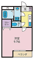 SUZUKI甲府丸の内 1Kの間取図画像