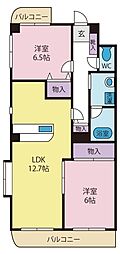 グランテラスソラ 2LDKの間取図画像