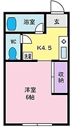 コーポ数野 ワンルームの間取図画像