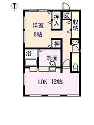 メゾンホリウチ 1LDKの間取図画像