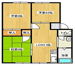メゾンキタザワ 3DKの間取図画像