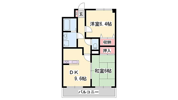 サンプレイス網干駅前 ｜兵庫県姫路市網干区高田(賃貸マンション2DK・3階・52.29㎡)の写真 その2