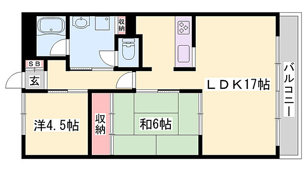 兵庫県加古川市別府町新野辺北町5丁目(賃貸アパート2LDK・1階・60.32㎡)の写真 その2