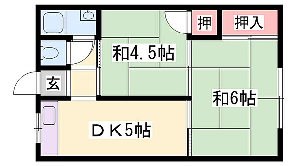 兵庫県加古川市平岡町新在家(賃貸アパート2DK・2階・35.72㎡)の写真 その2
