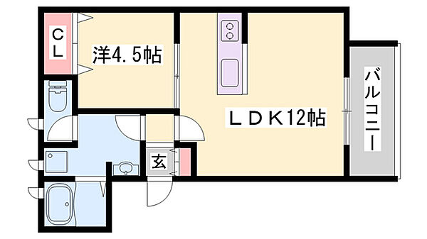 MISTRAL西延末 ｜兵庫県姫路市西延末(賃貸アパート1LDK・1階・40.36㎡)の写真 その2