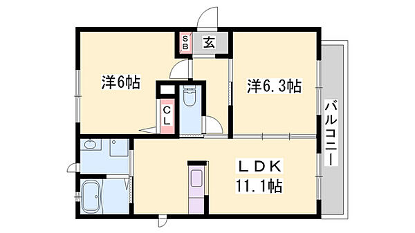 兵庫県たつの市龍野町堂本(賃貸アパート2LDK・1階・58.10㎡)の写真 その2