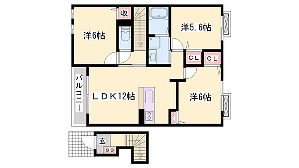 アンフィニ　レーヴ　II ｜兵庫県加東市南山4丁目(賃貸アパート3LDK・2階・68.00㎡)の写真 その2