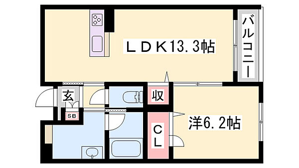 ザ　フジイ　ガーデンＡ ｜兵庫県加東市下滝野4丁目(賃貸マンション1LDK・3階・44.81㎡)の写真 その2