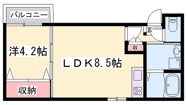 ブロンテ北在家WEST ｜兵庫県加古川市加古川町北在家(賃貸アパート1LDK・2階・30.29㎡)の写真 その1