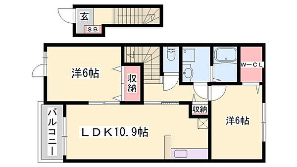 カルム川面 ｜兵庫県西脇市和布町(賃貸アパート2LDK・2階・57.21㎡)の写真 その2