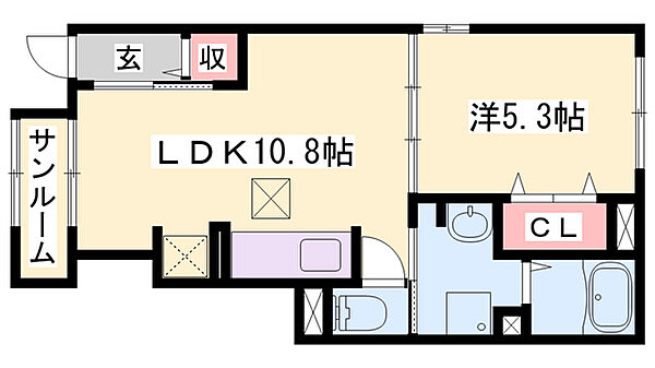 ＤＫ　ＳＥＬＥＣＴ　宝殿　II ｜兵庫県加古川市東神吉町西井ノ口(賃貸アパート1LDK・1階・40.02㎡)の写真 その2