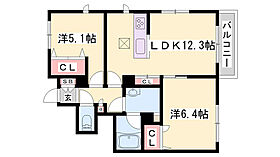 シャーメゾン・シオン  ｜ 兵庫県加古川市加古川町中津（賃貸アパート2LDK・1階・56.13㎡） その2