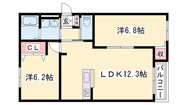 ルアナ ｜兵庫県姫路市網干区和久(賃貸アパート2LDK・2階・51.00㎡)の写真 その1