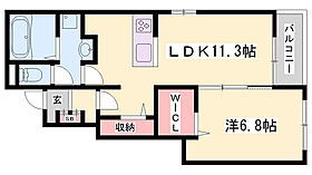 フレーシュM  ｜ 兵庫県姫路市北今宿2丁目（賃貸アパート1LDK・1階・44.20㎡） その2