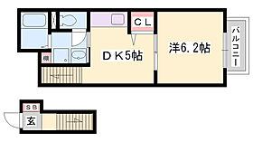 メゾンみお  ｜ 兵庫県姫路市飾磨区中浜町2丁目（賃貸アパート1DK・2階・28.98㎡） その2