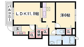 マリンスカイＤ  ｜ 兵庫県加古郡播磨町北本荘2丁目（賃貸アパート1LDK・1階・42.80㎡） その2