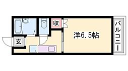 AIAI1Kハイツ 1Kの間取図画像