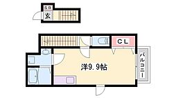 メモアール ワンルームの間取図画像