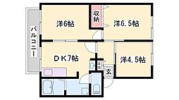 アーバン宮前2 3DKの間取図画像