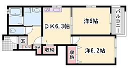 プリムローズ 2DKの間取図画像