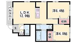 チェリーヒルズ 2LDKの間取図画像