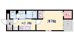 フェルマータ・ピノ 1Kの間取図画像