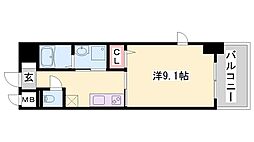 カーサイーグレット 1Kの間取図画像