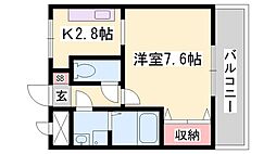 グランチェスタ・イースト 1Kの間取図画像