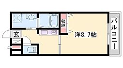 ワレアオコダ 1Kの間取図画像
