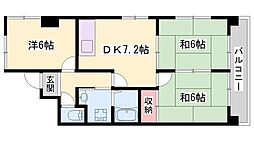 ロイヤルコーポ東雲 3DKの間取図画像