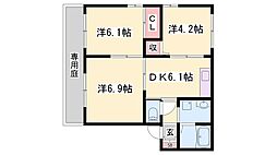 フレグランスアガ 3DKの間取図画像